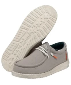 Hey Dude Men's Washed Smoke Grey Wally Shoe
