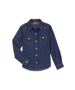 Wrangler Girls' Snap Denim Shirt