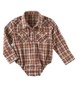 Wrangler Baby Boys' Plaid Western Onesie