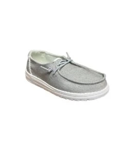 Hey Dude Youth Chambray Braid Grey Shoe