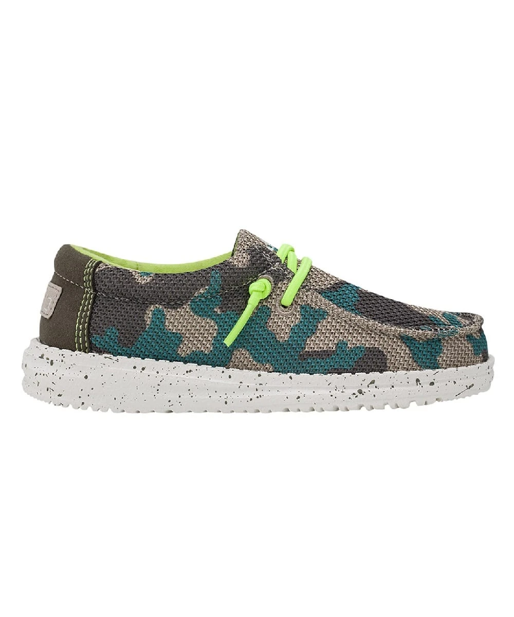 Hey Dude Youth Taupe Camo Wally Sox Shoe