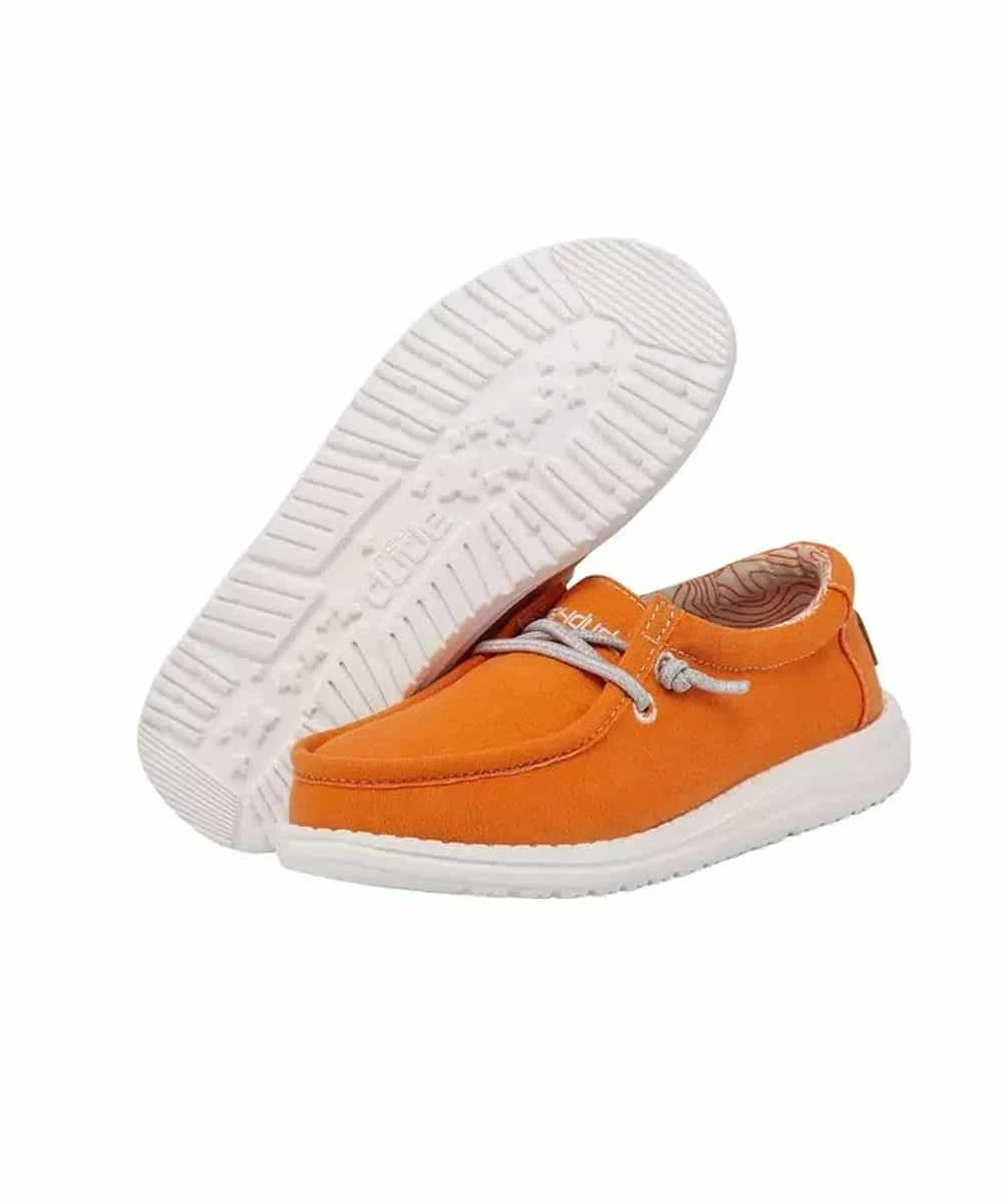 Hey Dude Youth Fiesta Orange Wally Shoe