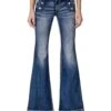 Miss Me Women's Mid Rise Sailor Flare Jean