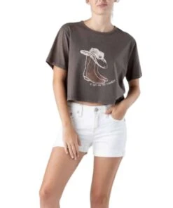 Miss Me Women's Cowboy Crop Tee