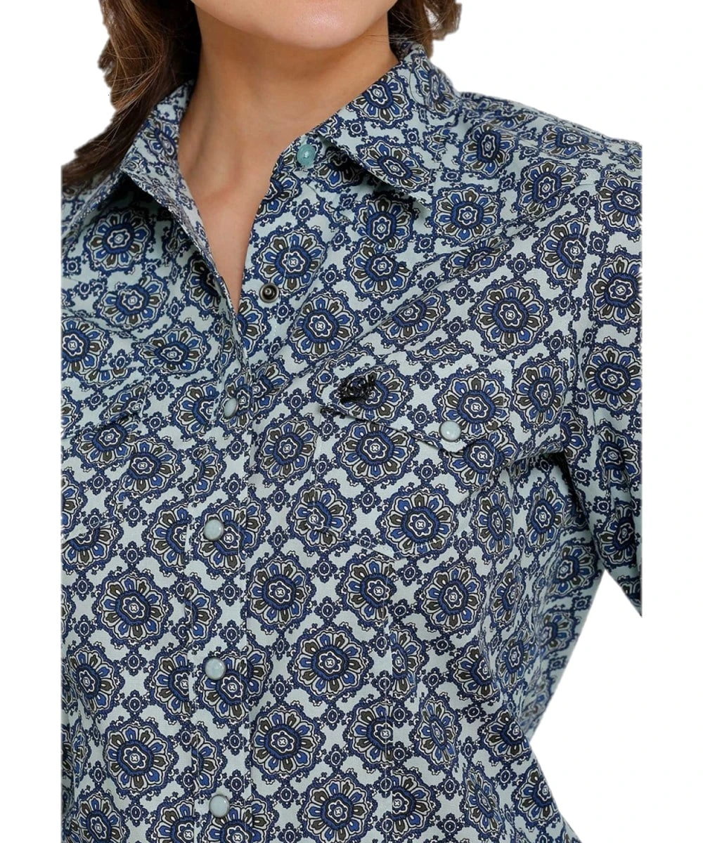 Cinch Women's Blue Snap Western Shirt - Image 2