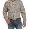 Cinch Men's Big And Tall Paisley Button Down Shirt