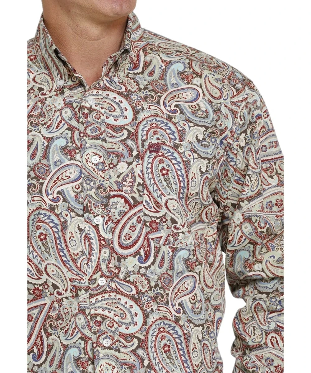 Cinch Men's Big And Tall Paisley Button Down Shirt - Image 2
