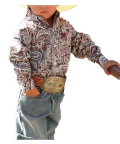 Cinch Infant Boys' Paisley Button Down Western Shirt