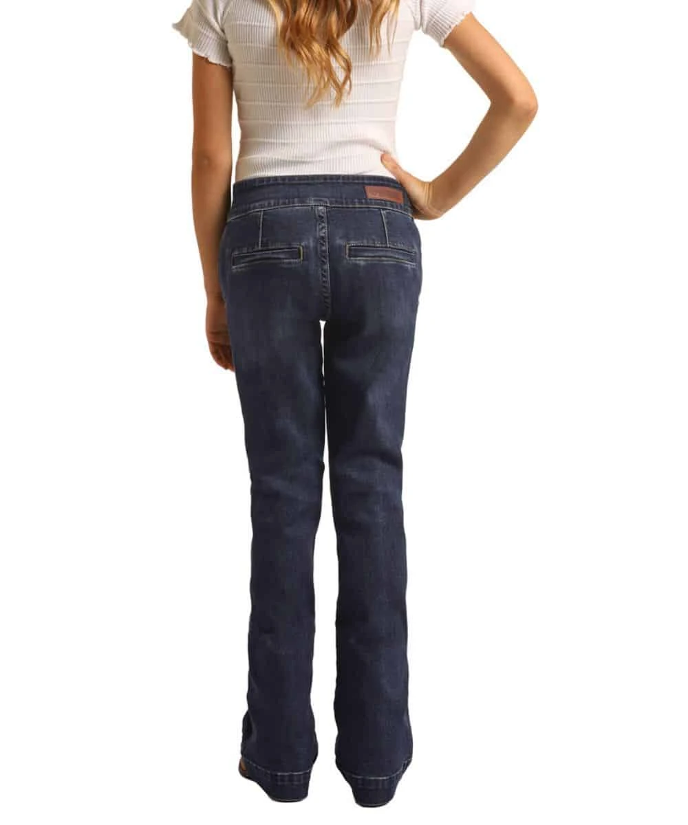 Rock & Roll Cowgirl Girls' Sailor Front Trouser Jean - Image 2