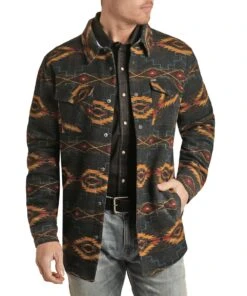Rock & Roll Cowboy Men's Aztec Shacket