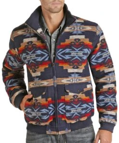 Rock & Roll Cowboy Men's Aztec Bomber Coat