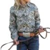 Cruel Girl Girls' Paisley Western Snap Shirt