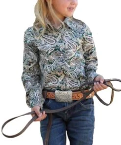 Cruel Girl Girls' Paisley Western Snap Shirt