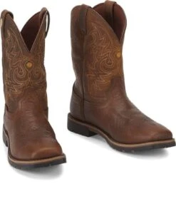 Justin Men's Distressed Brown Fireman Waterproof Work Boot