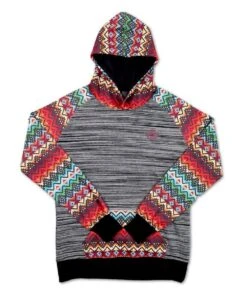 Hooey Youth Sierra Black Atzec Print Pulllover