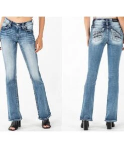 Miss Me Women's Mid Rise Bootcut Jean