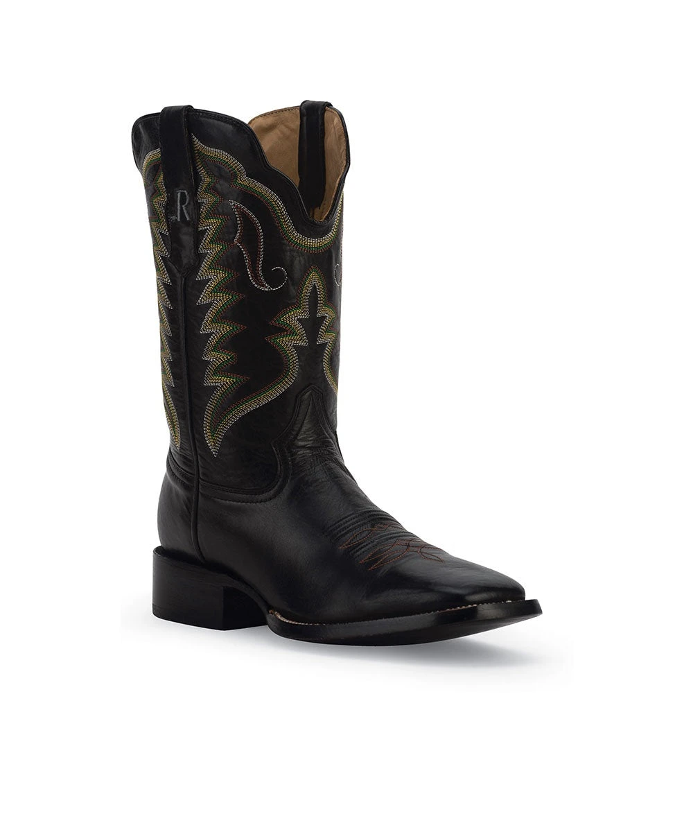 R. Watson Men's Black Ranch Hand Calf Western Boot