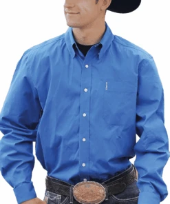 Cinch Men's Blue Modern Fit Western Button Down Shirt