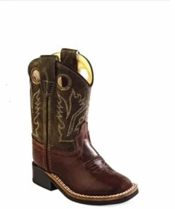 Old West Toddler Leather Broad Square Toe Boot