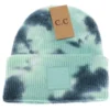 Ccbeanie Tie Dye Beanie With Rubber Patch Seagreen