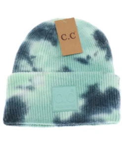 Ccbeanie Tie Dye Beanie With Rubber Patch Seagreen