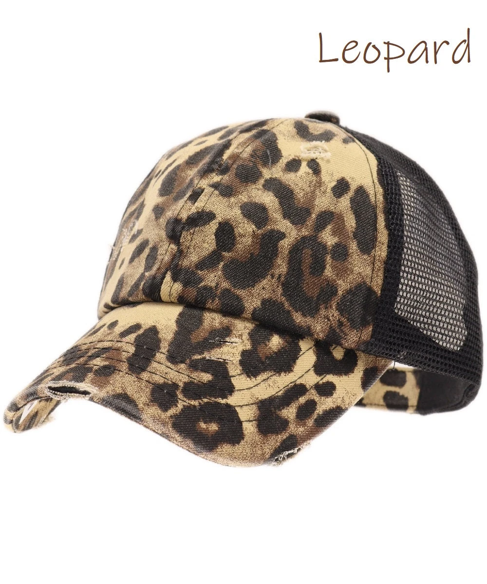 Ccbeanie Girls' Distressed Criss Cross Cap - Image 2