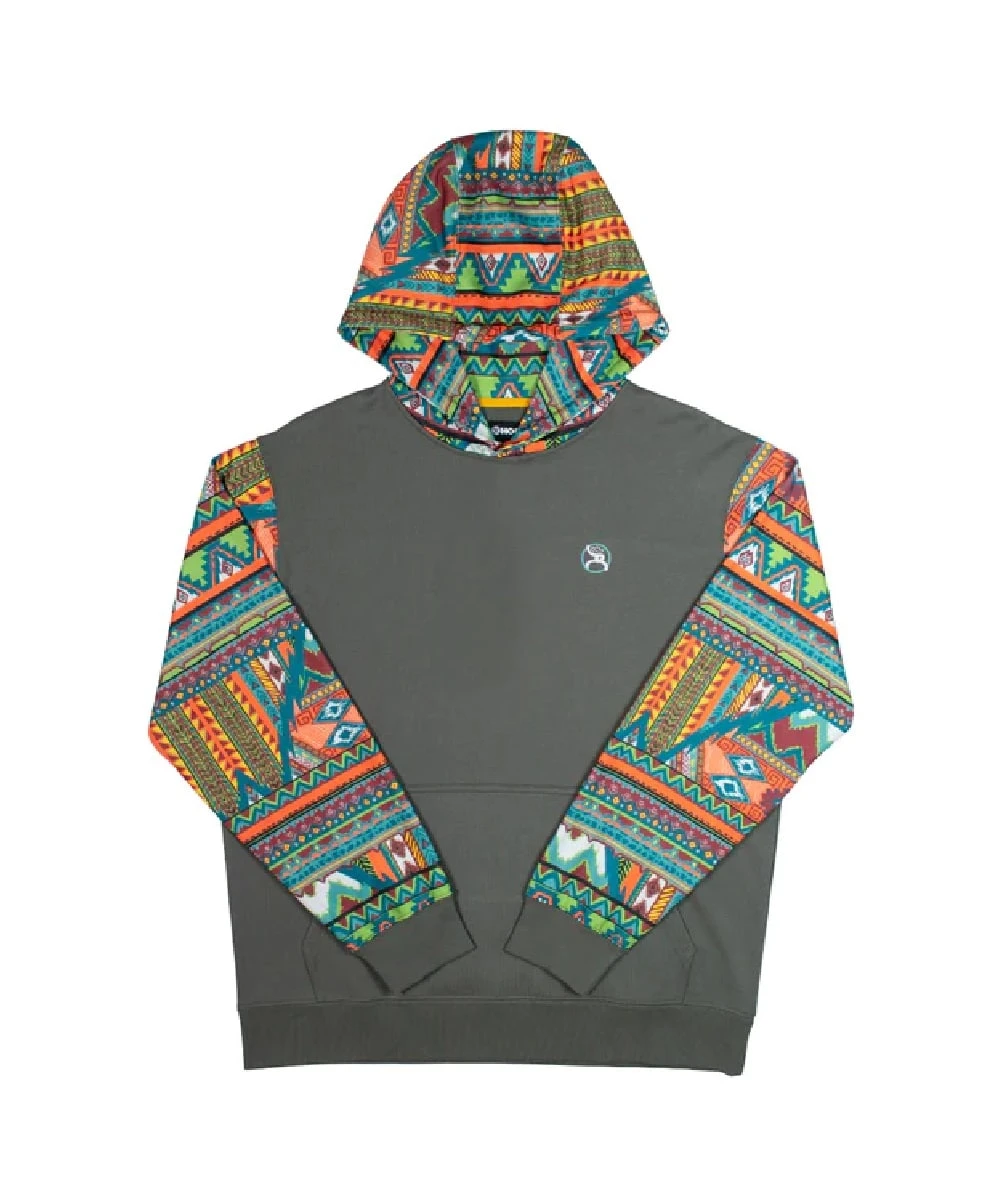 Hooey Youth Roughy Summit Grey Aztec Hoodie