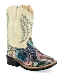 Old West Infant Snake Skin Print Boot